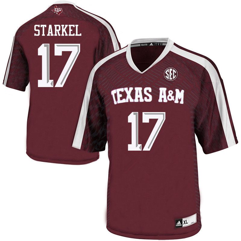 Men #17 Nick Starkel Texas A&M Aggies College Football Jerseys-Maroon - Click Image to Close